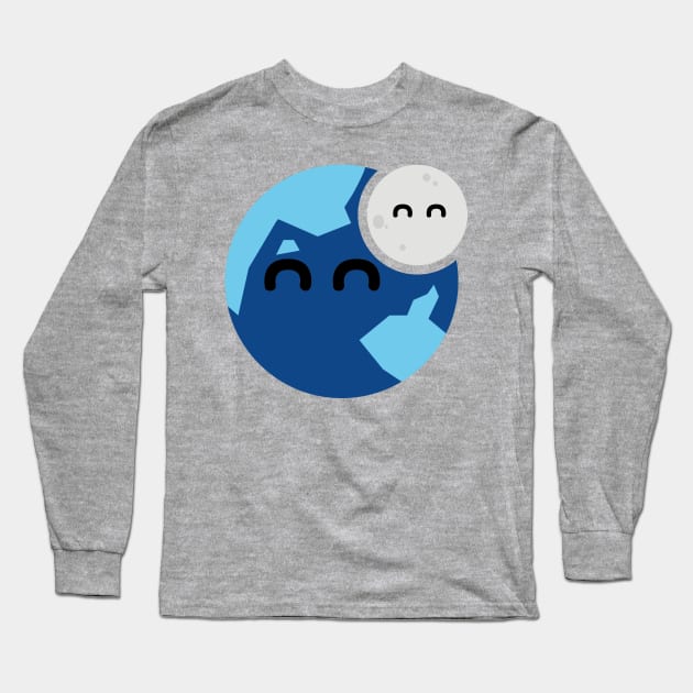 Earth and Moon Long Sleeve T-Shirt by YellowDust